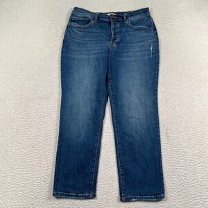 Oliver Logan Jeans Womens 30 Straight Leg Button Fly Faded Whiskered Denim‎